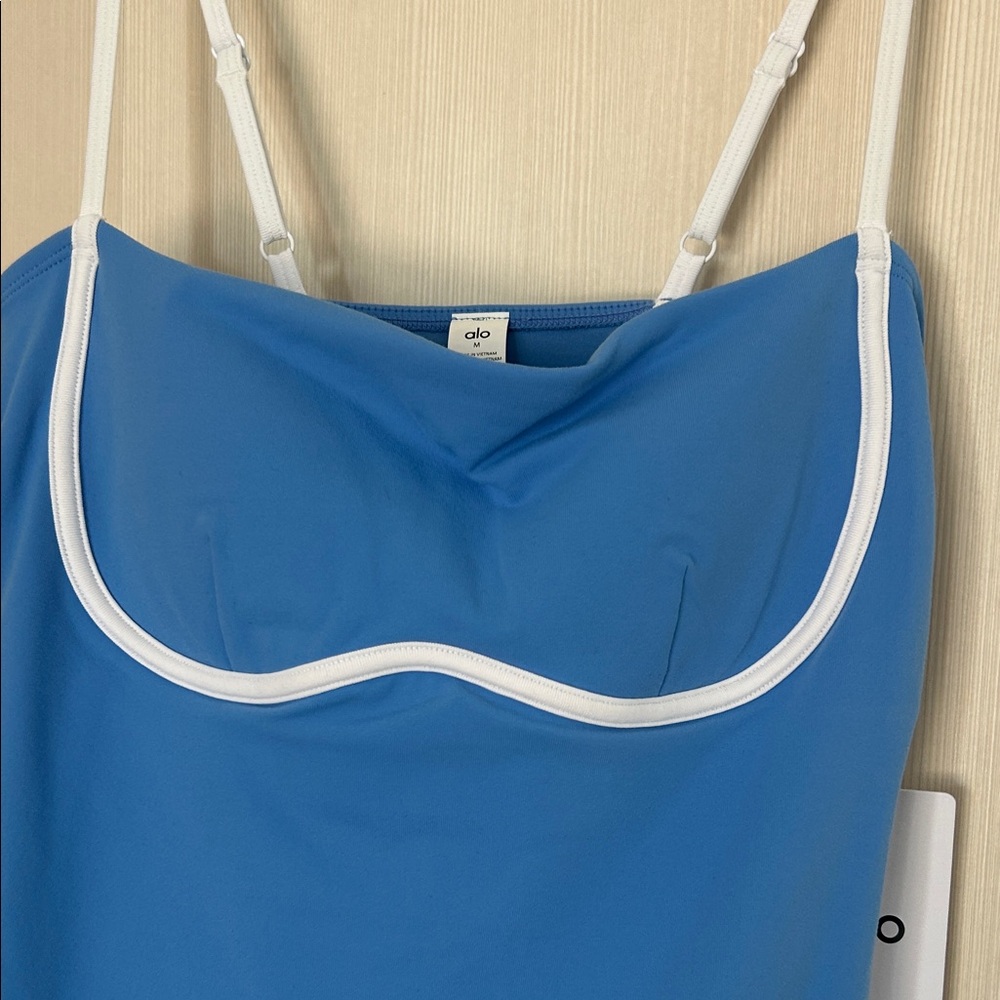 Alo Blue Slip Dress with White Trim - Picture 3 of 3
